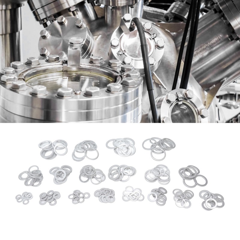 470Pcs Sealing Washer Aluminum Alloy Round Flat Washer Assortment Kit