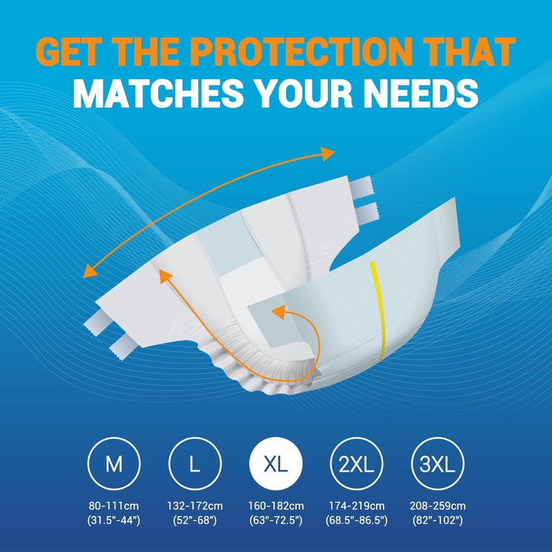 MED PRIDE Maximum Absorbency Adult Briefs for Incontinence with Refastenable