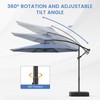 DoCred 10FT Cantilever Offset Patio Umbrella with Base Included, Navy