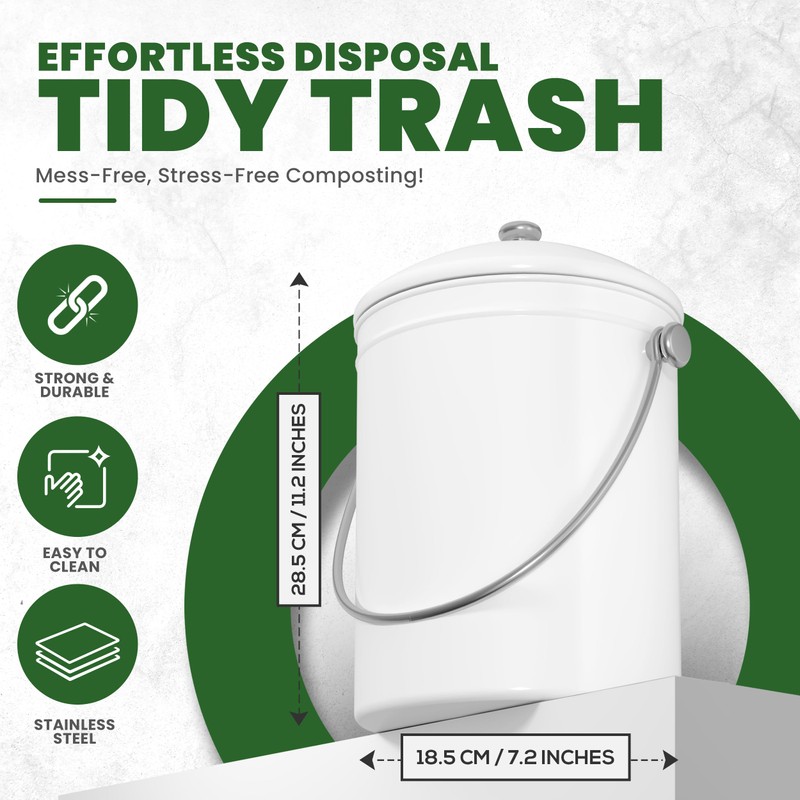 Utopia Kitchen Compost Bin for Kitchen Countertop, 1.3 Gallon Compost