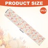 Thanksgiving Table Runner, 72x13in Pumpkin Fall Maple Leaves Table Runner
