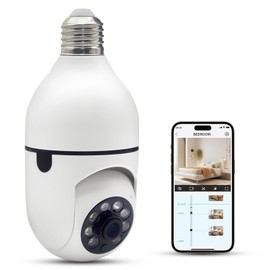 YnGia Light Bulb Camera 1080p Home Security Camera Wireless WiFi Indoor Light Bulb Security Camera with E27 Adapter, Motion Detection, Nigh Vision for House Security