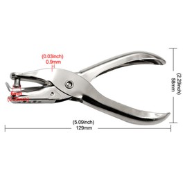 Hand Held Hole Puncher, Portable, Convenient, DIY Tools, Office Supplies, For Scraps, Book Tickets, Compact and Easy to Carry (Hole Diameter 0.2 inches (6 mm), Silver, Set of 1)