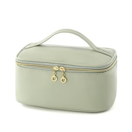 MOSSTYUS Makeup Bag Portable Cosmetic Bag Large Capacity Travel Makeup Brush Case Organizer for Women Girls Toiletry Bag,Green