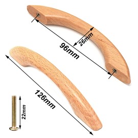 Vasemele Cabinet Handles Wooden 8 Pieces Furniture Handle Bumper Handle Wooden Handles Cabinet Handle Drawer Knobs Door Handles Cabinet Drawer Handle Arch Handle with 16 Screws for Furniture Door