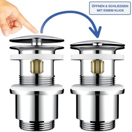 Variosan Universal Drain Pop-Up Valve for Washbasin / Bathroom Sink