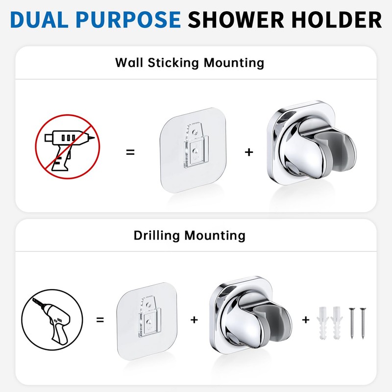 G-Promise All Metal Shower Diverter, Handheld Holder Included, 3-Way Diverter