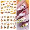 Fall Nail Art Stickers Thanksgiving Nail Decals Maple Leaf Turkey