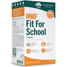 Genestra Brands - HMF Fit for School (shelf-stable) - 25 Chewable Tablets - Natural Strawberry - Vanilla Flavour