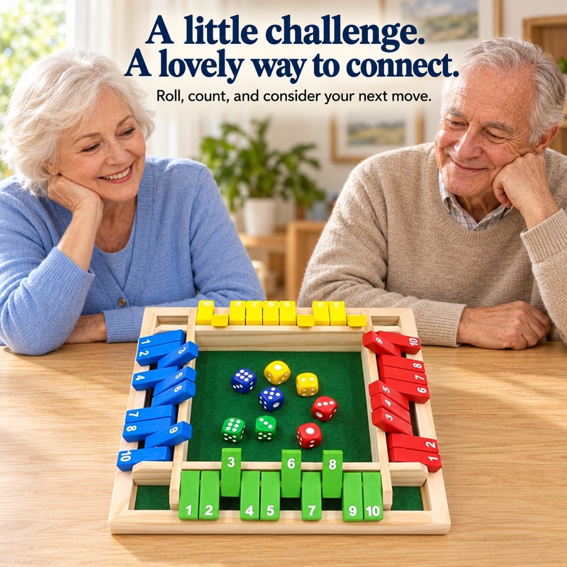 Multicolor Wooden Shut The Box Game for 4 Players –