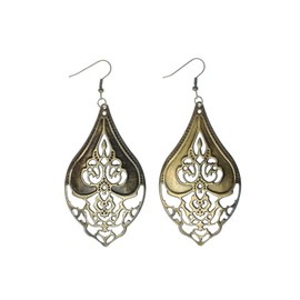 Miniblings India Ornaments Earrings Metal Indian Ornamental Drop Handmade Fashion Jewellery I Earrings Silver Plated, Metal, No Gemstone