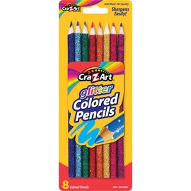 Cra-Z-Art Glitter Colored Pencils Carded, 8 Count (10432)