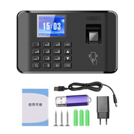 Intelligent Biometric Fingerprint Password Attendance Machine Time Clock Employee Checking-in Recorder 2.4 inch LCD Screen Voice Prompt 11 Languages ID Card Function Time Attendance Machine