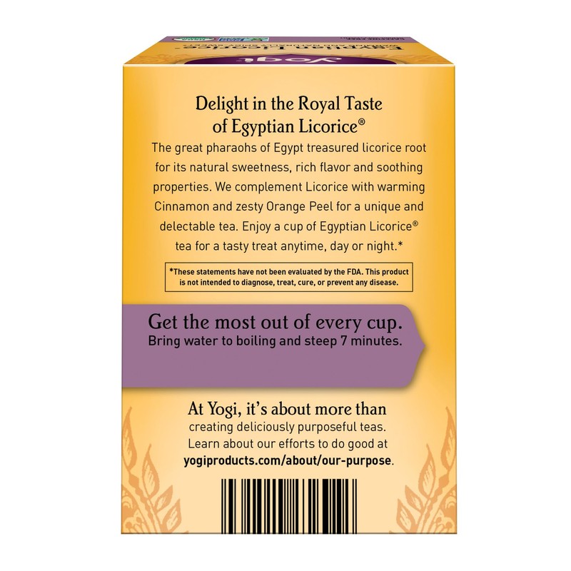 Yogi Tea, Egyptian Licorice, 16 Count, Packaging May Vary