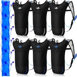 Reginary 6 Pack Hydration Backpack Pack with 2L Water Bladder, Hydration Pack with Hydration Bladder Hiking Running Cycling Biking Water Backpack for Men and Women