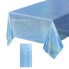 FALIZIFU 1 Pack Light Blue Iridescent Plastic Tablecloth Disposable 54