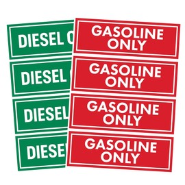 QuickMarine 8 Pcs Diesel & Gasoline Only Stickers for Fuel Tank Oil Can Truck Tractor Gas Cap Weatherproof Adhesive Decals
