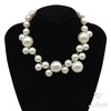Jotml Large Pearl Necklace, 1 Strand, Imitation, Casual, Oval Pearl,