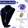 36 Pcs Wooden Bead Rosary Necklace with Crucifix and Our