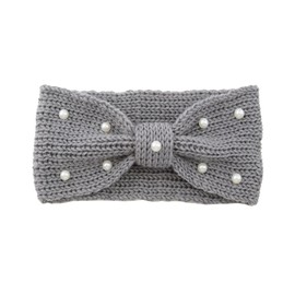 SHOWERORO 1pc Knit Woolen Bowknot Headband Cozy Dark Grey Winter Hair Accessory for Women Warm Knit Headwraps for Outdoor Activities and Chilly Days