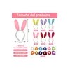 24 Pzas Diadema Orejas Peluche Conejo Led Luz