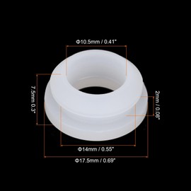 QUARKZMAN Pack of 10 Snap Rubber Grommet Plug Mount Diameter 14 mm ID 10.5 mm Narrow Groove Width 2 mm Seal Anti-Scratch for Electric Box Cable Pipes Transparent