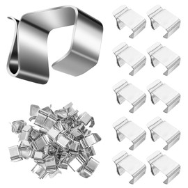 Hevysuo Pack of 50 Gutter Hooks for Lights, Christmas Light Clips, Manganese Steel Light Hook Clip for Outdoor, Kitchen, Garden, 0.74 x 0.59 Inches