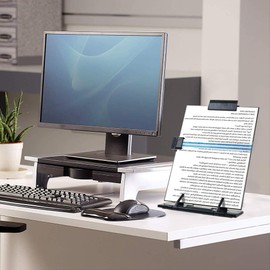 Pinkgarden Desktop Document Holder with 7 Adjustable Angles, Relieves Eyes and Neck Strain, Black Metal Paper Stand When Typing for Reading A4, Letters, Books, Receipts, Music Sheets, Textbooks