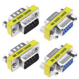 The Lord of the Tools Pack of 4 DB9 Pin Serial Connector Male to Male DB9 Pin Serial Adpter Female to Female Accessories for Computers Laptops Printers Router 31 x 12 mm