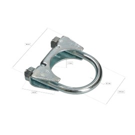 KOTARBAU® Set of 2 U-bolt bracket clamps, 42 mm, exhaust clamp, pipe clamp, U-bolt for mounting antennas, pipes, masts, universal clamp for pipe connections