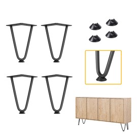Genius Iron 6" Furniture Hairpin Legs, 3/8" Thick Set of 4, for TV Stand,Sofa Cabinet,Night Stands,etc