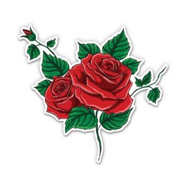 Red Roses - 12" Vinyl Sticker Waterproof Decal
