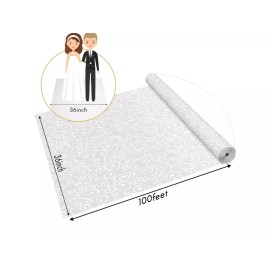 Unbranded White Wedding Aisle Runner Aisle Runner for Wedding Ceremony Includes Pull...
