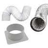 DGHAOP Dryer Vent Wall Plate Gray 4.5"/115mm ABS Plastic Air