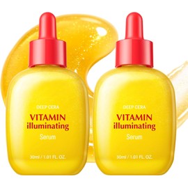 2PCS Sérum Nocturno Reafirmante con Bakuchiol, Niacinamida y Pantenol, Hidrata, Ilumina, Unifica el Tono de Piel y Reduce Manchas Oscuras, Vitamin Illuminating Serum（30ml）