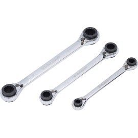 BGS Diy 6837 | Double Ended Ratchet Wrench Set | 4-in-1 | 8 x 9 - 18 x 19 mm