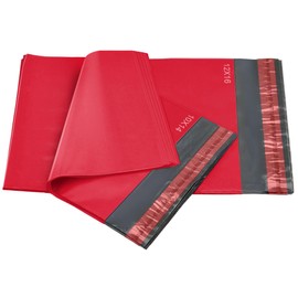 iSOUL 50 Mixed Red Mailing Poly Postal Self Seal Bags 2 Sizes 25 from Each iSOUL Small to Large Mailing Bags Postage Packaging Assorted Mailers