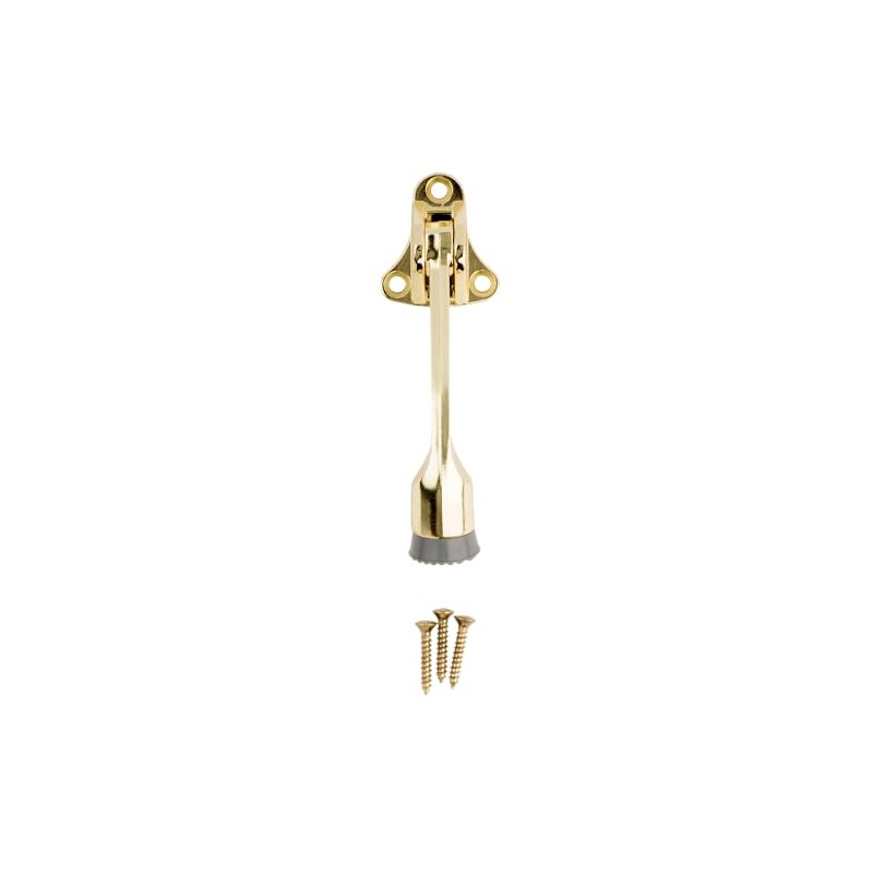 National Hardware N184-259 V238 Kickdown Door Stop in Brass,4 Inch