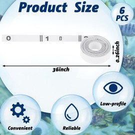 Gemscream 6 Pcs Rod Ruler 36'' Fish Measuring Decals Fish Measuring Tape Stickers Transparent Fishing Tape Measure Kayak Fishing Accessories for Fishing Rod Boat Kayak