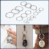 HUSAIHU 30Pcs Key Ring Hoops (10mm), Round Silver Key Rings,