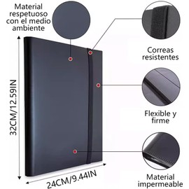 9 tarjeteros de bolsillo,Álbum de Tarjetas de 540 Tarjetas,carpeta para cartas 30 Páginas, funda para tarjetas comerciales,tarjetero para álbum de coleccionista,juguete para regalo para (negro3)