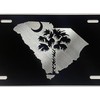 Engraved SC Palm Palmetto Tree Car Tag Diamond Etched Vanity