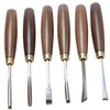 Tofficu 6pcs Walnut Handle Wood Carving Chisel Set Durable Hand