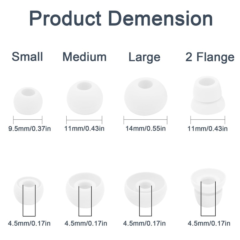 Replacement Eartips Compatible with Powerbeats 3 Powerbeats 2/1, 4 Pairs