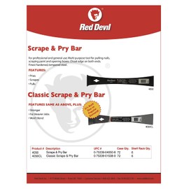 Red Devil 4050CL Classic Scrape & Pry Bar, 6 Pack