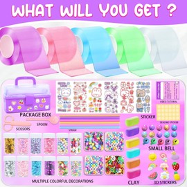 Nano Tape Bubble Kit for Kids with Purple Box, Squishy Making Maker Kit, Nano Tape Bubbles Toys for Girls