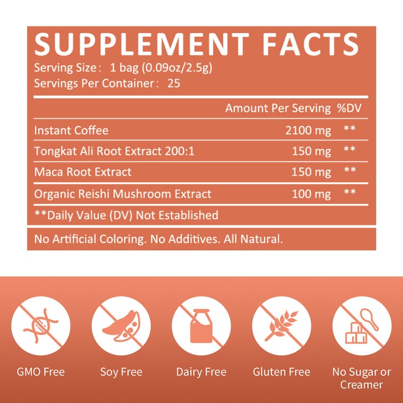 GANOHERB Maca Energy Coffee for Men, 5 Box ( 125