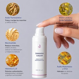KareCo Diminish Despigmentante facial en Crema| Reduce manchas y líneas de expresión | Ácido Azelaico, Ácido Hialurónico y Vitamina C | Obtén una piel