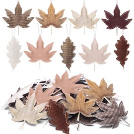 Mindsoft 30 Pcs Fall Tree Decoration Thanksgiving Tree Ornaments 3D Felt Maple Leaf Ornaments Fabric Maple Leaf Hanging Decoration for Home Autumn Harvest Party