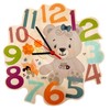 Hess Holzspielzeug 30012 Wooden Wall Clock for Children, Bear Nature